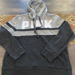 PINK Victoria's Secret Black and Gray Hoodie